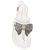 Color:White - Image 5 - Girls' Kensington T-Bar Bow Sandals (Youth)