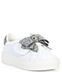 Color:White - Image 1 - Girls' Laney Rhinestone Bow Sneakers (Youth)