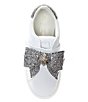 Color:White - Image 5 - Girls' Laney Rhinestone Bow Sneakers (Youth)