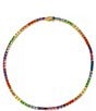 Color:Rainbow - Image 1 - Jewel Rainbow Tennis Collar Necklace