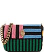 Color:Multi Black - Image 1 - Kensington Beaded Striped Shoulder Bag