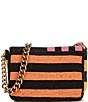 Color:Multi Black - Image 2 - Kensington Beaded Striped Shoulder Bag