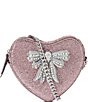 Color:Pale Pink - Image 1 - Kensington Bow Glitter Heart Crossbody Bag