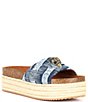 Color:Denim - Image 1 - Kensington Denim Platform Espadrille Sandals