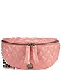 Color:Pink - Image 1 - Kensington Quilted Leather Belt Bag