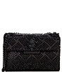 Color:Black - Image 1 - Kensington Quilted Mini Black Tonal Rhinestone Crossbody Bag