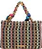 Color:Multi - Image 2 - Kensington Raffia Straw Scarf Crossbody Bag