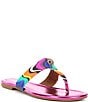 Color:Pink - Image 1 - Kensington Rainbow Swirl Slip On T-Bar Sandals