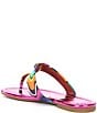 Color:Pink - Image 3 - Kensington Rainbow Swirl Slip On T-Bar Sandals