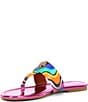 Color:Pink - Image 4 - Kensington Rainbow Swirl Slip On T-Bar Sandals