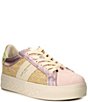 Color:Pink - Image 1 - Kensington Woven Metallic Cupsole Platform Sneakers
