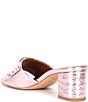 Color:Pink - Image 3 - Kensington Textured Metallic Leather Block Heel Mule Sandals