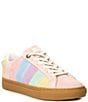 Color:Multi - Image 1 - Lane Stripe Suede Pastel Rainbow Sneakers
