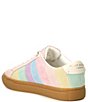 Color:Multi - Image 3 - Lane Stripe Suede Pastel Rainbow Sneakers