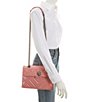 Color:Pink - Image 4 - Large Silver Tone Quilted Kensington Shoulder Bag