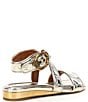 Color:Silver - Image 2 - Mayfair Flat Wrap Leather Sandals