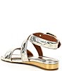 Color:Silver - Image 3 - Mayfair Flat Wrap Leather Sandals