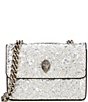 Color:Silver - Image 1 - Micro Metallic Sequin Crossbody Bag
