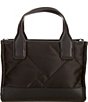 Color:Black - Image 2 - Micro Recycled Nylon Square Shopper Tote Bag
