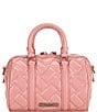 Color:Pink - Image 2 - Small Kensington Pink Quilted Boston Satchel Bag