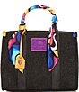 Color:Black - Image 1 - Southbank Raffia Straw Tote Bag