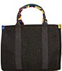 Color:Black - Image 2 - Southbank Raffia Straw Tote Bag