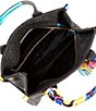 Color:Black - Image 3 - Southbank Raffia Straw Tote Bag