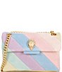 Color:Multi other - Image 1 - Suede Rainbow Striped Mini Kensington Crossbody Bag