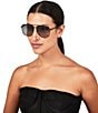 Color:Dark Silver - Image 2 - Women's KGL1003 Shoreditch Navigator 61mm Square Sunglasses