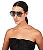 Color:Black - Image 2 - Women's KGL1003 Shoreditch Navigator 61mm Square Sunglasses