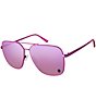 Color:Fuchsia - Image 1 - Women's KGL1003 Shoreditch Navigator Mirrored Lens 61mm Square Sunglasses