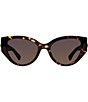 Color:Havana Teal - Image 2 - Women's KGL1007 Shoreditch Small 53mm Havana Oval Sunglasses