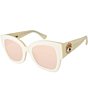 Color:Bone - Image 1 - Women's KGL1012 Eye Square 51mm Butterfly Sunglasses