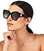 Color:Black - Image 4 - Women's KGL1012 Eye Square 51mm Butterfly Sunglasses