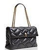 Color:Black - Image 3 - XXL Soft Quilted Leather Kensington Shoulder Bag