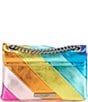 Color:Multi - Image 2 - Mini Kensington Metallic Rainbow Striped Crossbody Bag