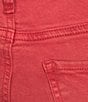 Color:Strawberry - Image 4 - Amy Straight Leg Rolled Up Fray Hem Cropped Jeans