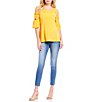 Color:Med Consciously - Image 3 - Connie Mid Rise Skinny Leg Destructed Hem Jeans