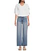 Color:Romantic With Medium Wash - Image 5 - Meg High Rise Wide Leg Fab-Ab Stretch Denim Jeans