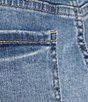 Color:Lead Medium Blue - Image 4 - Natalie Mid Rise 5-Pocket Style Frayed Hem Bermuda Shorts