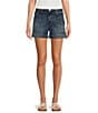 Color:Boosted With Dark Wash - Image 1 - Stretch Denim High Rise Shorts