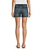 Color:Boosted With Dark Wash - Image 2 - Stretch Denim High Rise Shorts