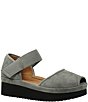 Color:Grey Suede/Black - Image 1 - Amadour Suede Platform Sandals