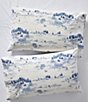 Color:White/Blue - Image 2 - Coastal Landscape Printed Cotton Percale Sheet Set