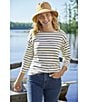 Color:Sailcloth/Classic Navy - Image 4 - Heritage Mariner Striped Boat Neck 3/4 Sleeve Tee