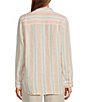 Color:Sunrise Pink - Image 2 - Linen Long Sleeve Button Front Tunic