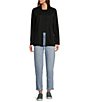 Color:Black - Image 3 - Pima Cotton Long Sleeve Pocket Cardigan