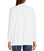 Color:White - Image 2 - Pima Cotton Long Sleeve Pocket Cardigan