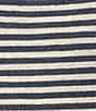 Color:Navy Stripe - Image 4 - Organic Cotton Slub Knit Stripe Print Crew Neck Long Sleeve Sweater