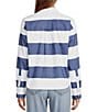 Color:Indigo Ink/White - Image 2 - Oxford Stripe Collared Long Sleeve Shirt